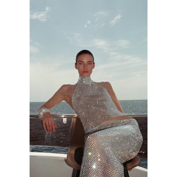 The New Arrivals by Ilkyaz Ozel Zada Skirt in Elmas 34 Womens Crystal Maxi - Picture 17 of 17